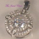 1.75 Ct Round Halo Floating Diamond Pendant Necklace with Chain White Gold
