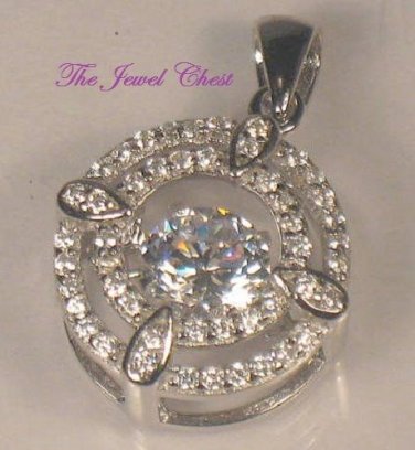1.75 Ct Round Halo Floating Diamond Pendant Necklace with Chain White Gold