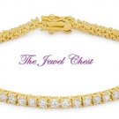 8.00 Ct Round Brilliant cut Diamond Estate Eternity Tennis Bracelet Yellow gold