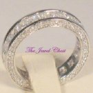 2.50 Ct Princess Diamond Eternity Band Wedding Ring 14k White Gold Pave Set