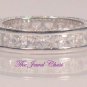 2.50 Ct Princess Diamond Eternity Band Wedding Ring 14k White Gold Pave Set