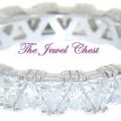 2.85 Ct Trillion cut D/VVS1 Diamond Eternity Band Wedding Ring White Gold