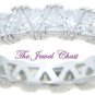 2.85 Ct Trillion cut D/VVS1 Diamond Eternity Band Wedding Ring White Gold