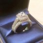Princess cut Solitaire Antique Diamond Engagement Ring Wedding Set White Gold