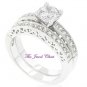 2 Ct Round cut Filigree Diamond Antique Engagement Wedding Ring Set White Gold