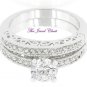 2 Ct Round cut Filigree Diamond Antique Engagement Wedding Ring Set White Gold