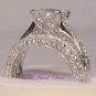 Princess Solitaire D/VVS1 Diamond Eternity Band Engagement Ring set White Gold