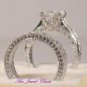 Princess Solitaire D/VVS1 Diamond Eternity Band Engagement Ring set White Gold