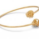 14kt Yellow Gold Flexible Knotted Bypass Bangle Bracelet Adjustable Length