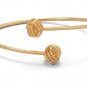 14kt Yellow Gold Flexible Knotted Bypass Bangle Bracelet Adjustable Length