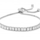 5.00 Ct Princess cut Diamond Bolo Bracelet White Gold Style Adjustable