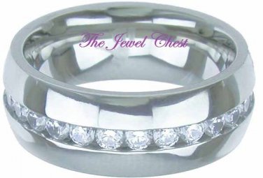 Men's 2 Ct Eternity Band Diamond Wedding Ring Titanium Sizes 8 - 12