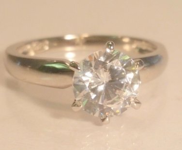 1.25 Ct D VVS1 Round Brilliant Diamond Solitaire Engagement Ring 14k White Gold