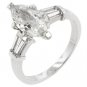 D/VVS1 Diamond Engagement Ring 2.80 Ct Marquis Cut 14k White Gold Bridal Jewelry