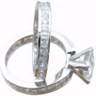 2 Ct Princess cut Diamond Solitaire Engagement Ring Eternity Band set White Gold