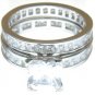 2 Ct Princess cut Diamond Solitaire Engagement Ring Eternity Band set White Gold