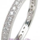Round cut Channel Set Pave Wedding Antique style Eternity Stackable Band