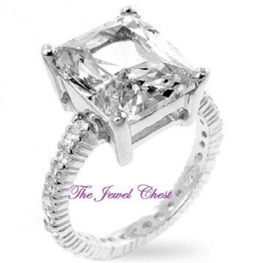 5 Ct Emerald Cut D VVS1 Diamond Engagement Eternity Ring White Gold Solitaire