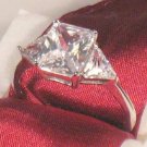 2 Ct Emerald cut Diamond Engagement Anniversary Ring Solid 14kt White Gold