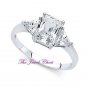 2 Ct Emerald cut Diamond Engagement Anniversary Ring Solid 14kt White Gold
