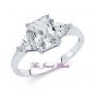 2 Ct Emerald cut Diamond Engagement Anniversary Ring Solid 14kt White Gold