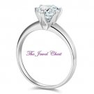 Round cut Solitaire Engagement Wedding promise Ring Solid 14kt White Gold