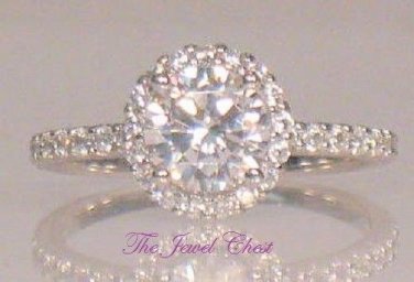 1.40 Ct Round cut Solitaire Diamond Engagement Ring Solid 14kt White Gold