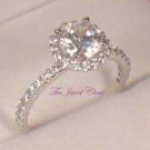 1.40 Ct Round cut Halo Solitaire Diamond Engagement Ring Solid 14kt White Gold