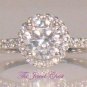 1.40 Ct Round cut Halo Solitaire Diamond Engagement Ring Solid 14kt White Gold
