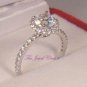 1.40 Ct Round cut Halo Solitaire Diamond Engagement Ring Solid 14kt White Gold