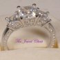 3 Ct Princess Trilogy Diamond Engagement Ring Vintage Bridal set White Gold