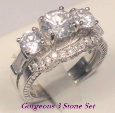 2.50 Ct Round cut D/VVS1 Diamond Engagement Ring Antique Wedding set White Gold