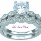 VS Round cut Solitaire Diamond Engagement Ring White Gold Bridal Wedding Set
