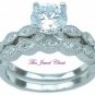VS Round cut Solitaire Diamond Engagement Ring White Gold Bridal Wedding Set