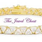 10.00 Ct Trillion cut Diamond Estate Eternity Tennis Bracelet Yellow gold 7 inch
