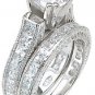 2.95 Ct Round Princess cut Antique Style Solitaire Engagement Ring Wedding Set