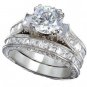 2.95 Ct Round Princess cut Antique Style Solitaire Engagement Ring Wedding Set