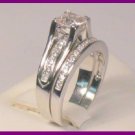 3.25 Ct Princess Solitaire Engagement Wedding Ring Band Set 14kt White Gold