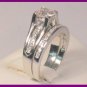 3.25 Ct Princess Solitaire Engagement Wedding Ring Band Set 14kt White Gold