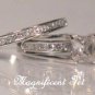 3.25 Ct Princess Solitaire Engagement Wedding Ring Band Set 14kt White Gold
