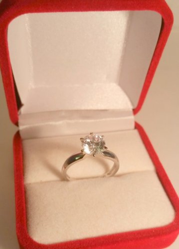 1.45 Ct D VVS1 Round Brilliant cut Solitaire Engagement Ring 14k White Gold