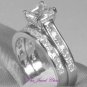 2 Ct Princess Solitaire 2 Piece Engagement Wedding Ring Band Set White Gold