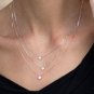 1.00 Ct Round Bezel set Diamond Pendant Necklace White, Rose and Yellow Gold