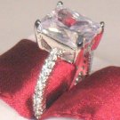 5.00 Ct Emerald cut Solitaire Engagement Ring Eternity Band White Gold