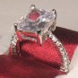 5.00 Ct Emerald cut Solitaire Engagement Ring Eternity Band White Gold