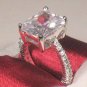 5.00 Ct Emerald cut Solitaire Engagement Ring Eternity Band White Gold
