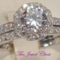 2.3 Ct Round Diamond Engagement Ring Wedding Bridal set White Gold Halo Style