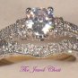 D VVS1  2 Ct Round cut Antique Diamond Engagement Ring Wedding Set White Gold