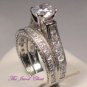 VVS1 Princess Diamond Engagement Ring Wedding Band Vintage Style White Gold