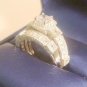 Princess Vintage Diamond Engagement Ring Wedding set Antique 14k White Gold